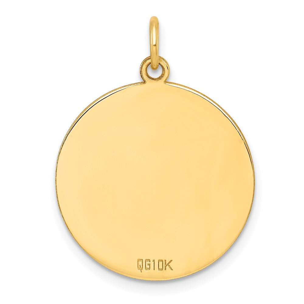 10K Gelbgold 10K Schlicht.013 Stärke Kreisförmig Gravierbar Plättchen Charm