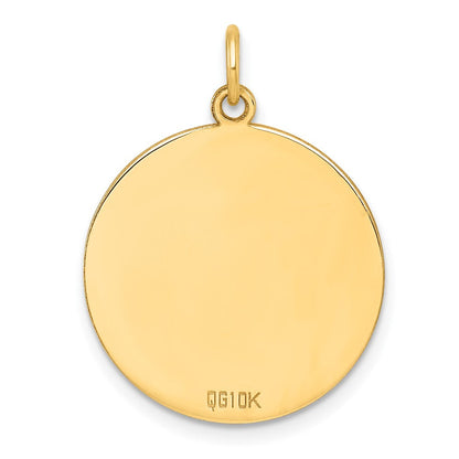10K Gelbgold 10K Schlicht.013 Stärke Kreisförmig Gravierbar Plättchen Charm