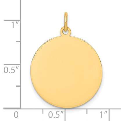 10K Gelbgold 10K Schlicht.018 Stärke Kreisförmig Gravierbar Plättchen Charm