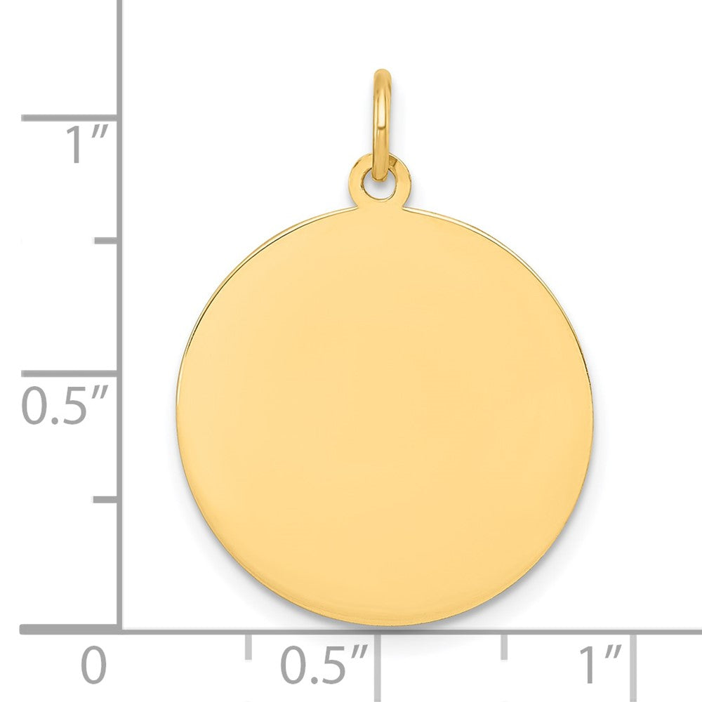10K Gelbgold 10K Schlicht.013 Stärke Kreisförmig Gravierbar Plättchen Charm