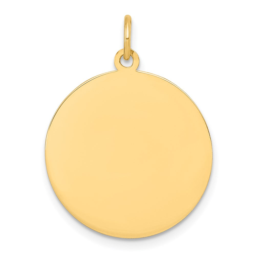 10K Gelbgold 10K Schlicht.018 Stärke Kreisförmig Gravierbar Plättchen Charm
