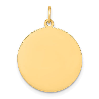 10K Gelbgold 10K Schlicht.018 Stärke Kreisförmig Gravierbar Plättchen Charm