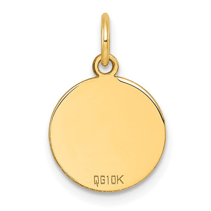 10K Gelbgold 10K Rund Plättchen Charm