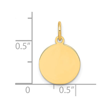 10K Gelbgold 10K Rund Plättchen Charm