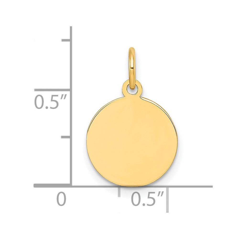 10K Gelbgold 10K Rund Plättchen Charm