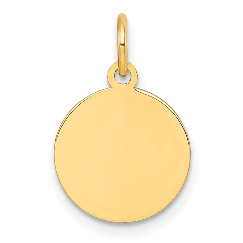 10K Gelbgold 10K Rund Plättchen Charm