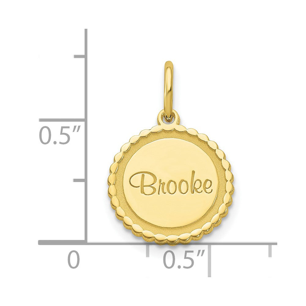 10K Gelbgold 10K Gelbgold Gewellt Plättchen mit Name Charm