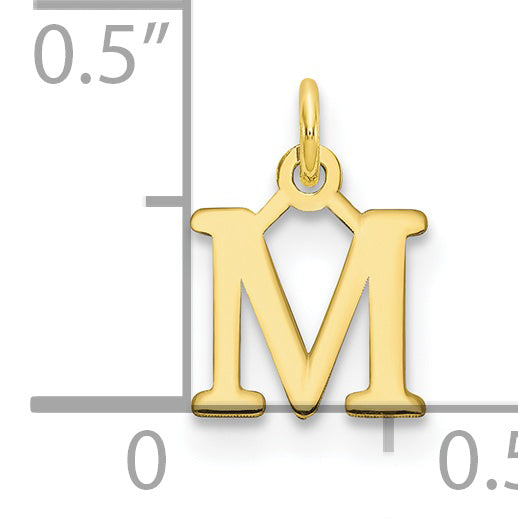 10K Gelbgold 10ky Ausgeschnitten Buchstabe M Initiale Charm