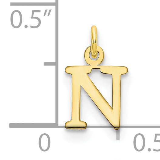 10K Gelbgold 10ky Ausgeschnitten Buchstabe N Initiale Charm