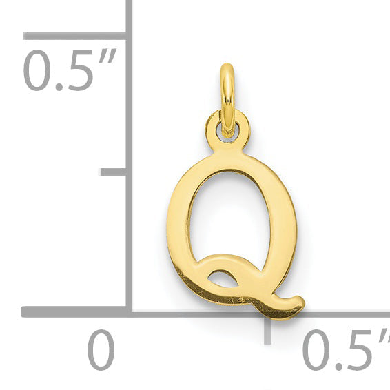 10K Gelbgold 10ky Ausgeschnitten Buchstabe Q Initiale Charm