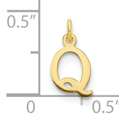 10K Gelbgold 10ky Ausgeschnitten Buchstabe Q Initiale Charm