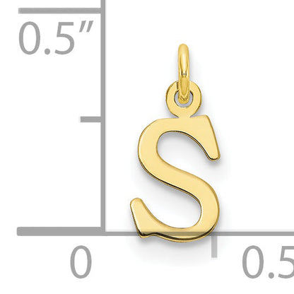 10K Gelbgold 10ky Ausgeschnitten Buchstabe S Initiale Charm