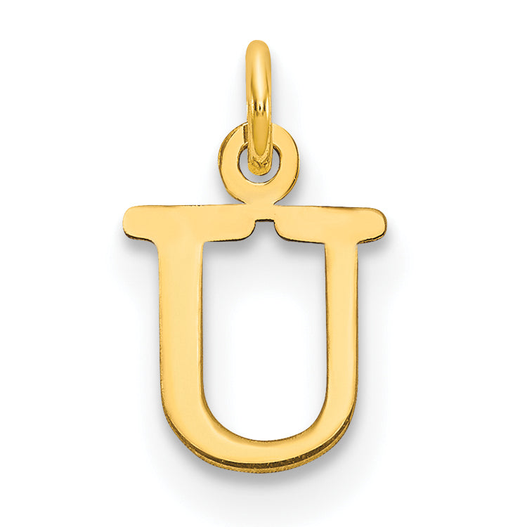 10K Gelbgold 10ky Ausgeschnitten Buchstabe U Initiale Charm