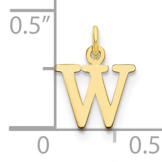 10K Gelbgold 10ky Ausgeschnitten Buchstabe W Initiale Charm