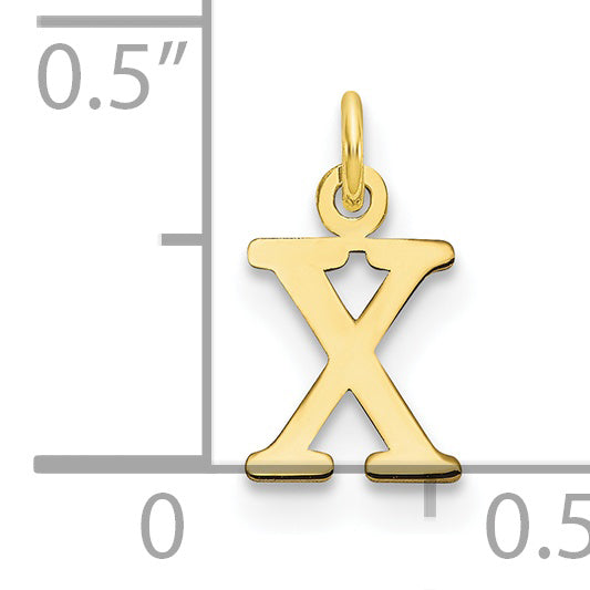 10K Gelbgold 10ky Ausgeschnitten Buchstabe X Initiale Charm