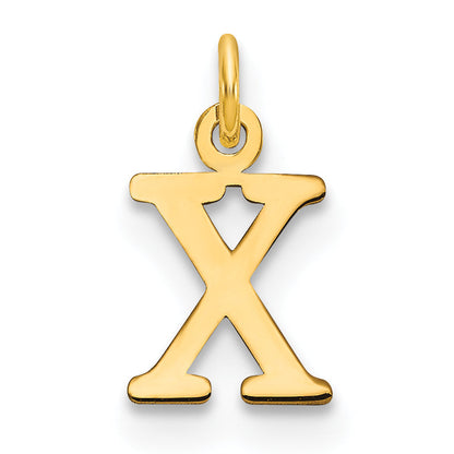 10K Gelbgold 10ky Ausgeschnitten Buchstabe X Initiale Charm