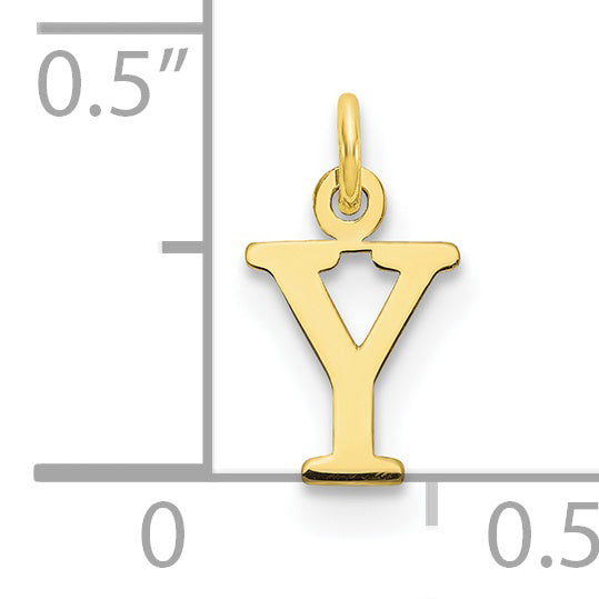 10K Gelbgold 10ky Ausgeschnitten Buchstabe Y Initiale Charm