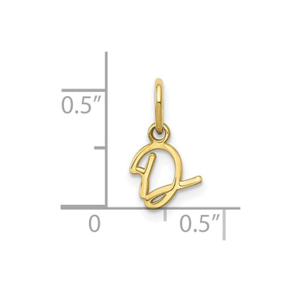10K Gelbgold 10ky Upper Gehäuse Buchstabe D Initiale Charm