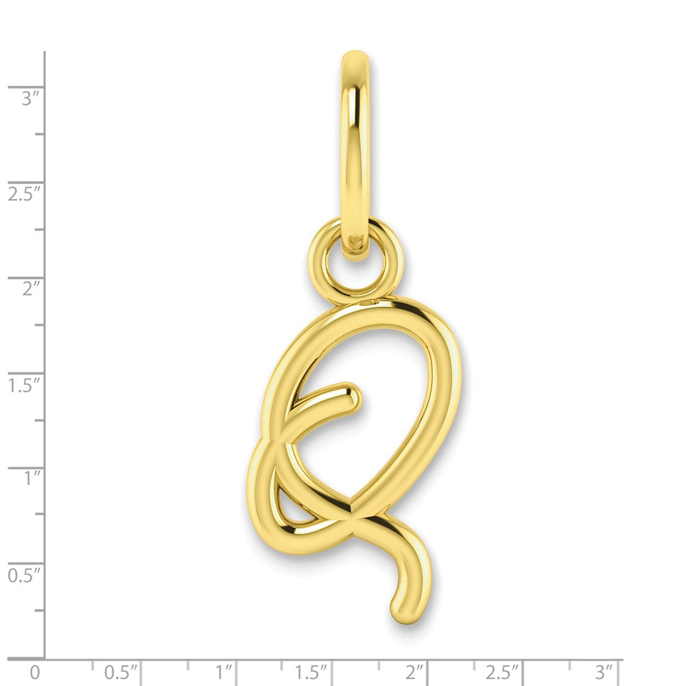 10K Gelbgold 10ky Upper Gehäuse Buchstabe Q Initiale Charm