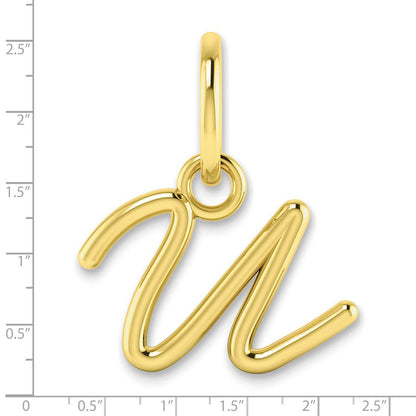 10K Gelbgold 10ky Upper Gehäuse Buchstabe U Initiale Charm
