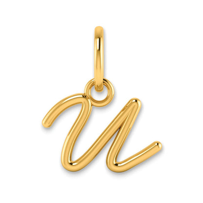 10K Gelbgold 10ky Upper Gehäuse Buchstabe U Initiale Charm