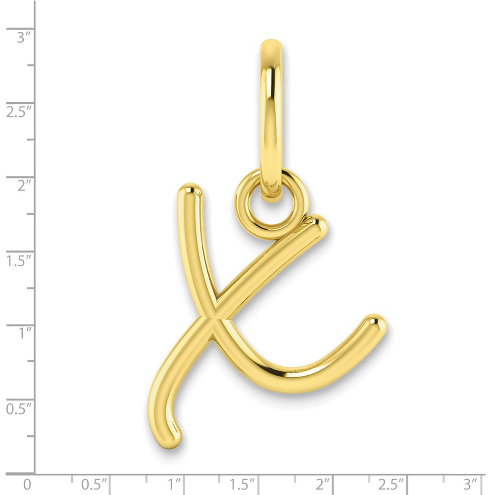 10K Gelbgold 10ky Upper Gehäuse Buchstabe X Initiale Charm
