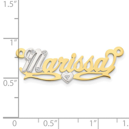 10K Bicolor Namensplatte mit 0,03 ct. Diamant