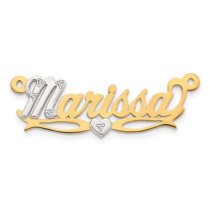 10K Bicolor Namensplatte mit 0,03 ct. Diamant