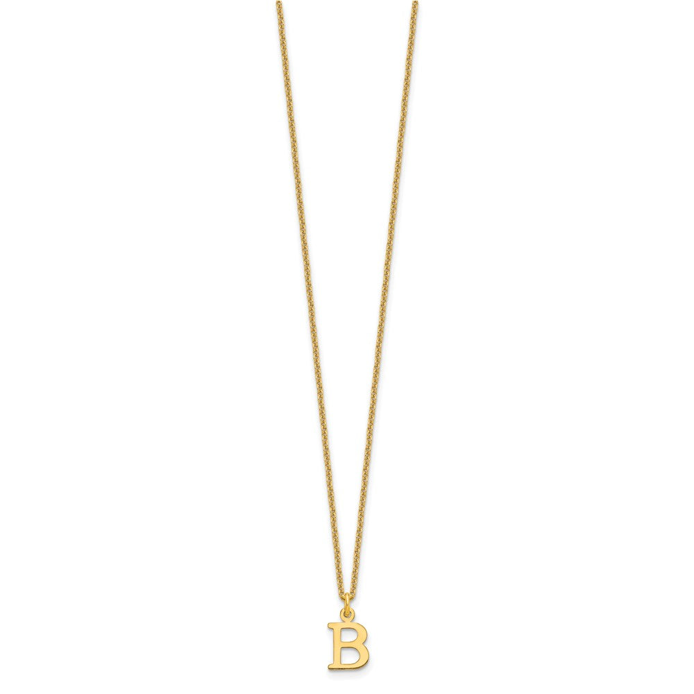 10K Gelbgold 10ky Ausgeschnitten Buchstabe B Initiale Halskette