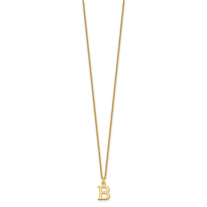 10K Gelbgold 10ky Ausgeschnitten Buchstabe B Initiale Halskette