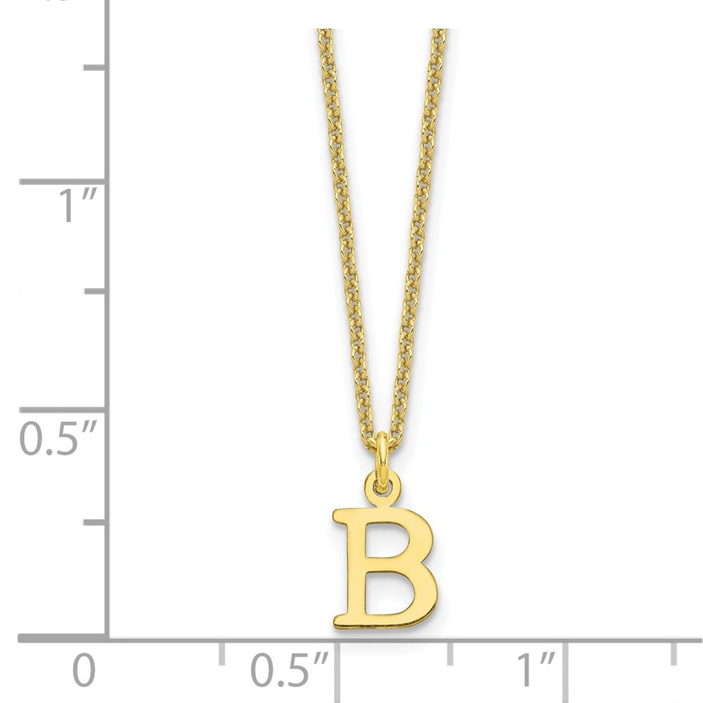 10K Gelbgold 10ky Ausgeschnitten Buchstabe B Initiale Halskette