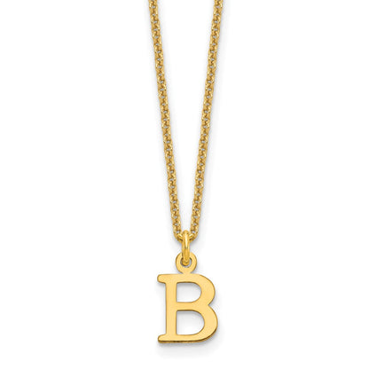 10K Gelbgold 10ky Ausgeschnitten Buchstabe B Initiale Halskette