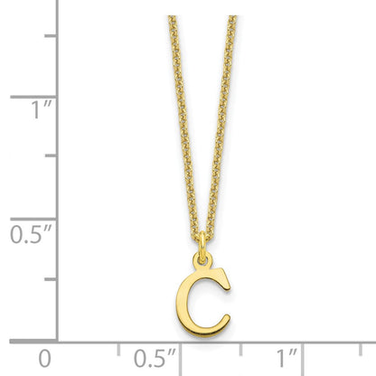 10K Gelbgold 10ky Ausgeschnitten Buchstabe C Initiale Halskette