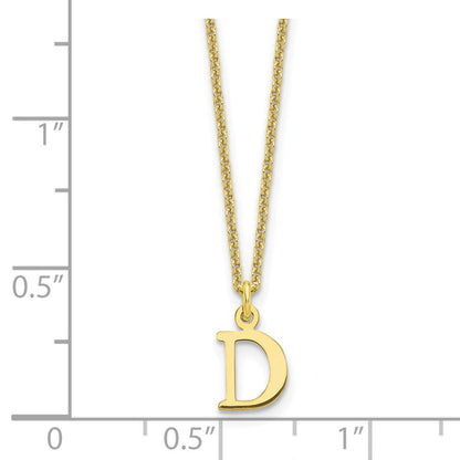 10K Gelbgold 10ky Ausgeschnitten Buchstabe D Initiale Halskette