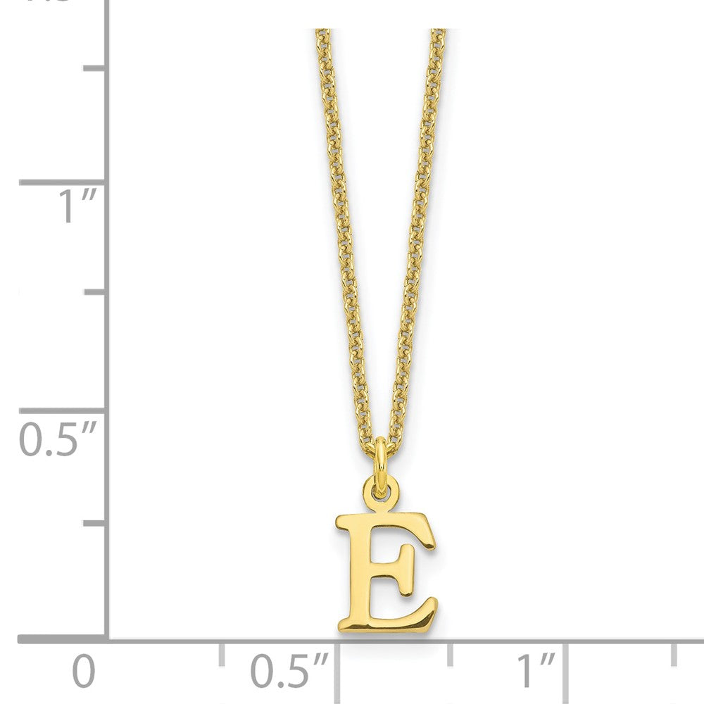 10K Gelbgold 10ky Ausgeschnitten Buchstabe E Initiale Halskette