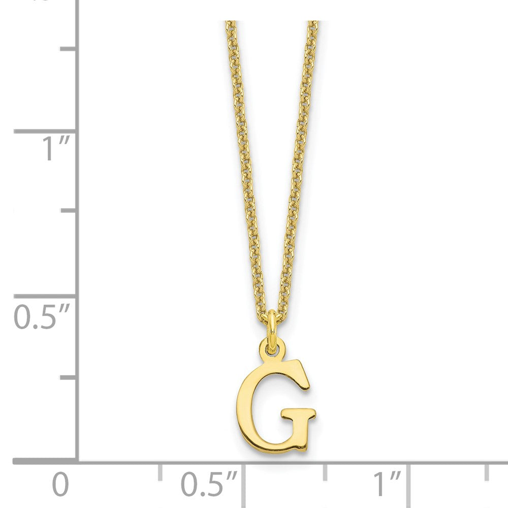 10K Gelbgold 10ky Ausgeschnitten Buchstabe G Initiale Halskette
