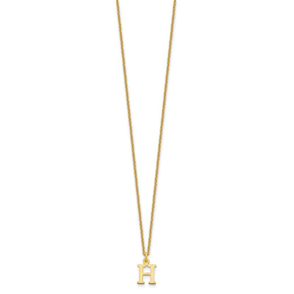 10K Gelbgold 10ky Ausgeschnitten Buchstabe H Initiale Halskette