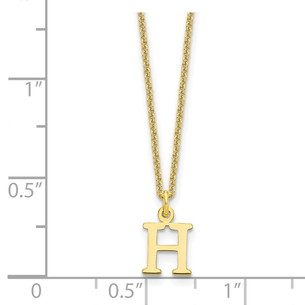10K Gelbgold 10ky Ausgeschnitten Buchstabe H Initiale Halskette