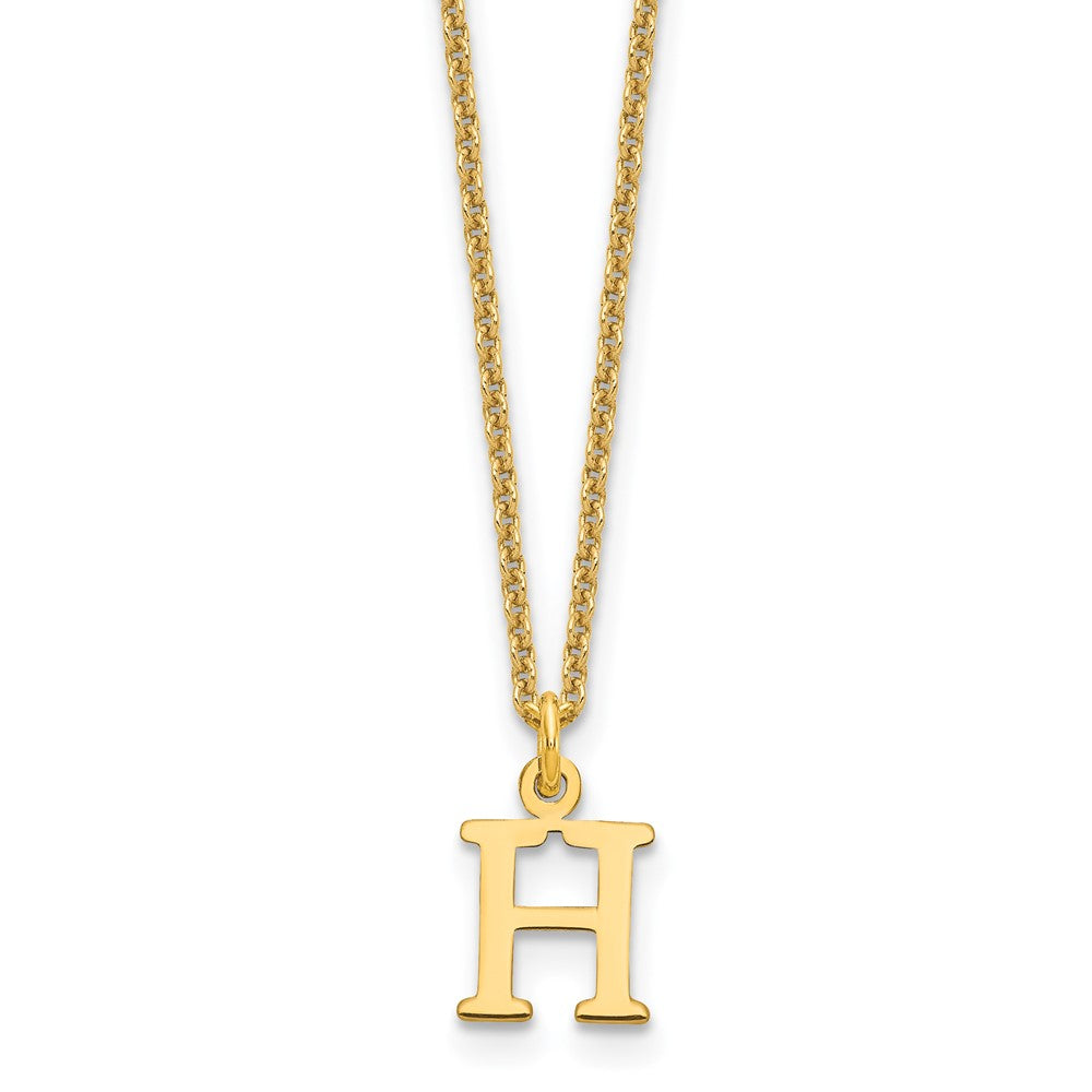 10K Gelbgold 10ky Ausgeschnitten Buchstabe H Initiale Halskette