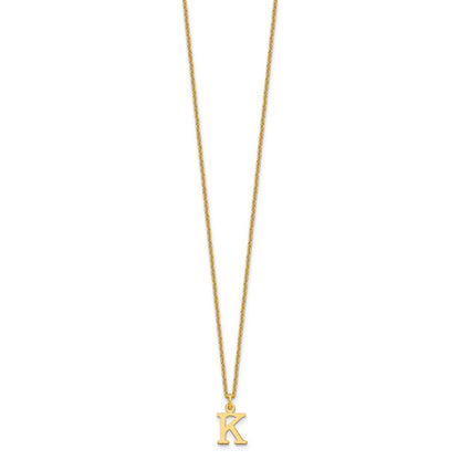 10K Gelbgold 10ky Ausgeschnitten Buchstabe K Initiale Halskette