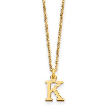 10K Gelbgold 10ky Ausgeschnitten Buchstabe K Initiale Halskette