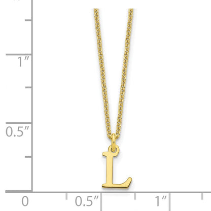10K Gelbgold 10ky Ausgeschnitten Buchstabe L Initiale Halskette