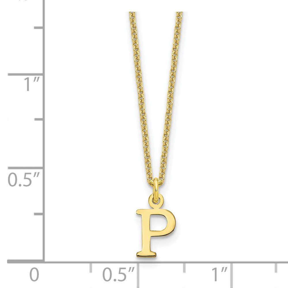 10K Gelbgold 10ky Ausgeschnitten Buchstabe P Initiale Halskette