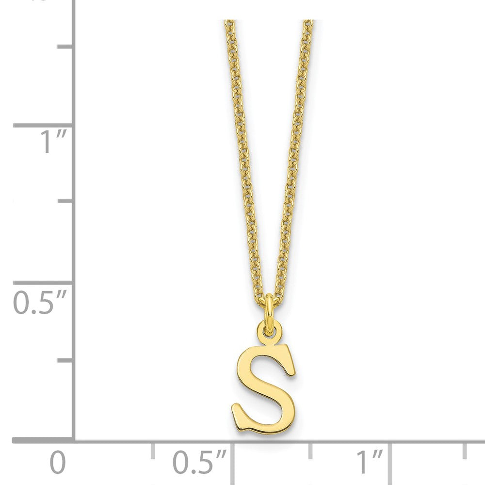 10K Gelbgold 10ky Ausgeschnitten Buchstabe S Initiale Halskette
