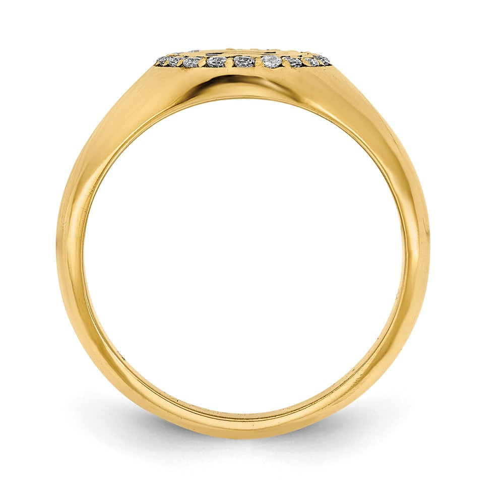 10LY Initial Oval mit echtem Diamant Klassischer Siegelring