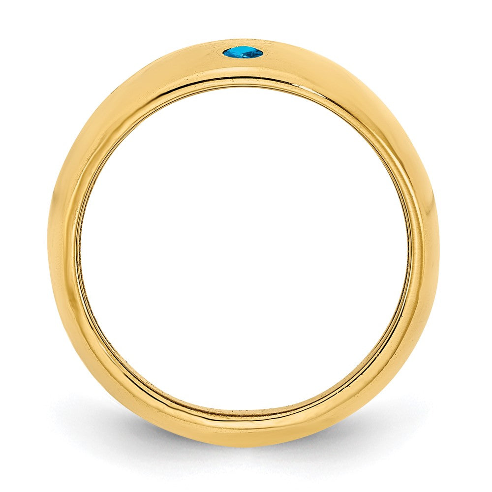 10K Gelbgold personalisierter Zigarrenring mit 1 Geburtsstein