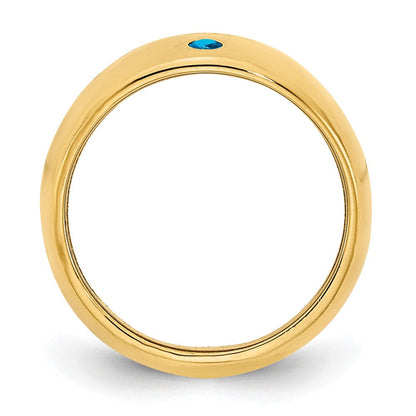 10K Gelbgold personalisierter Zigarrenring mit 1 Geburtsstein