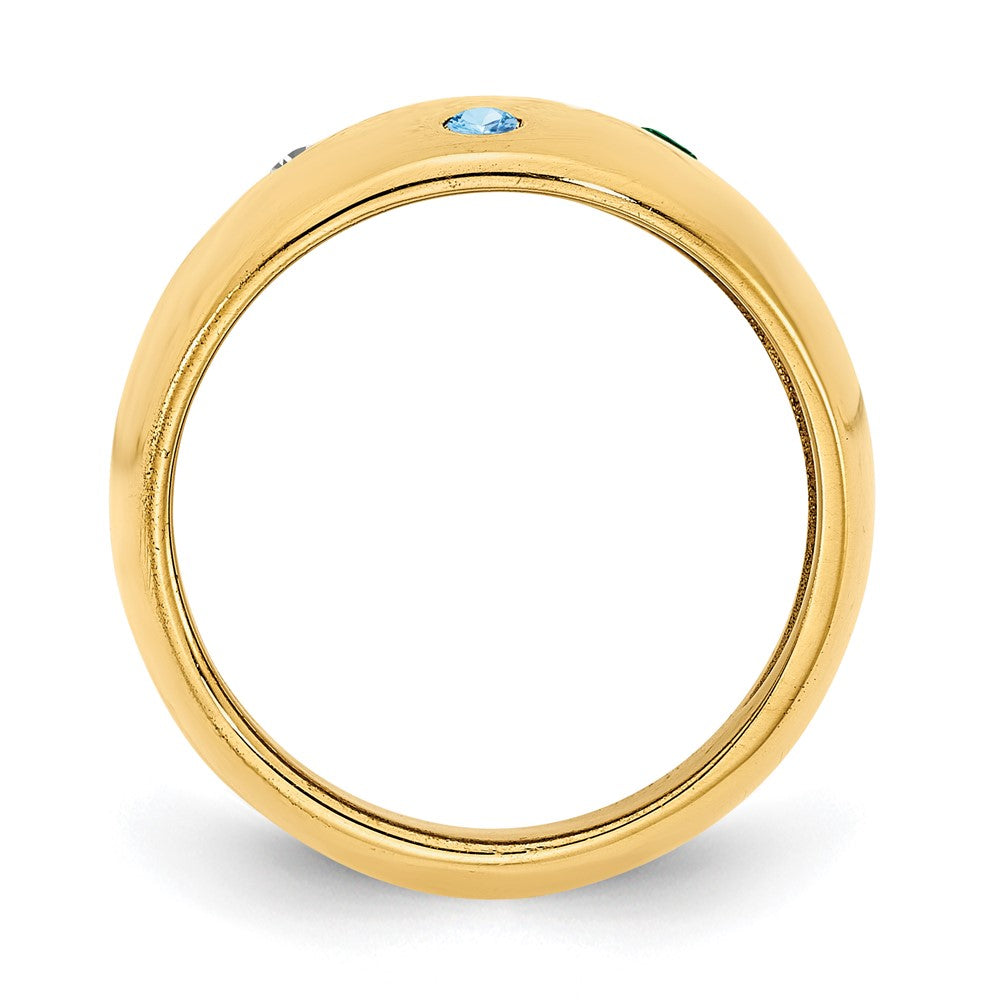 10K Gelbgold personalisierter Zigarring mit 3 Geburtssteinen