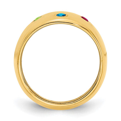 10K Gelbgold Zigarrenring mit 5 personalisierten Geburtssteinen