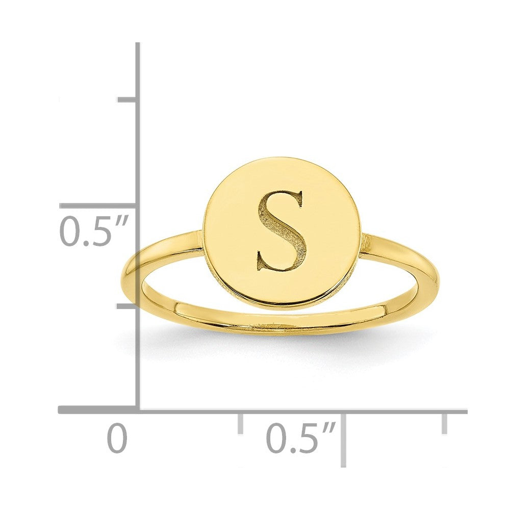 10K Gelbgold Initial-Kreis-Siegelring